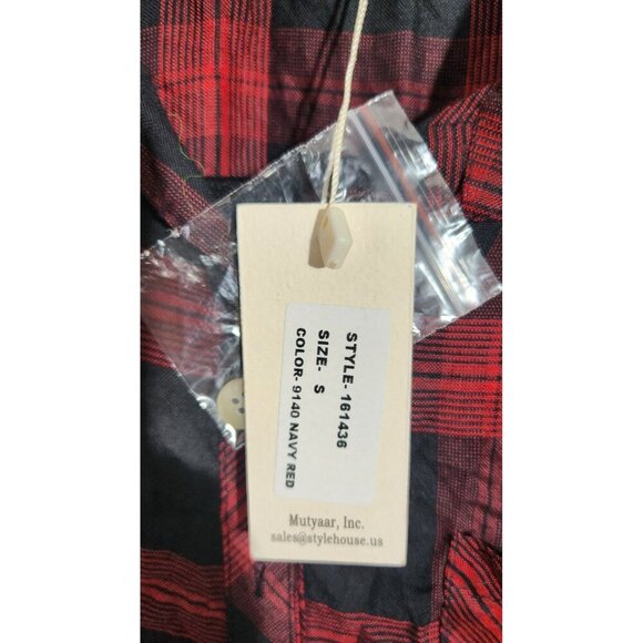 Sim & Sam Shirt Womens Small Plaid Button Down Long Sleeve Pocket Casual Top - Picture 5 of 12